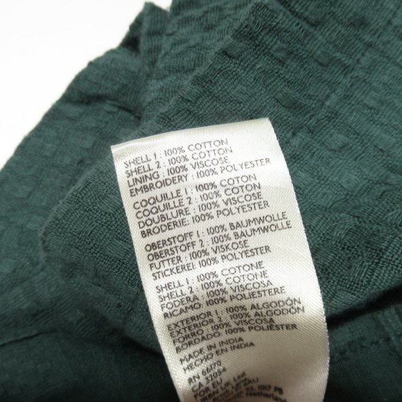 By Anthropologie Embroidered Flounce Jumpsuit Green Blue Sage XS - Picture 8 of 10